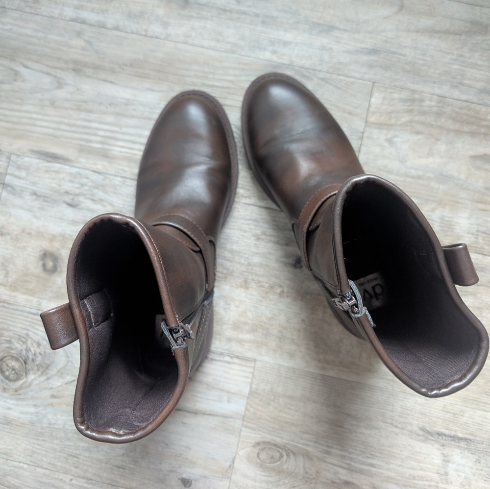 DV by Dolce Vita Brown Leather Harness Moto Boots - Picture 4 of 10